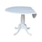 International Concepts Round 42, Round dual drop Leaf Pedestal Table, 29.5  inH, White, 42 W, 42 L, 29.5 in H, Wood, White K08-42DPT - alternate 6